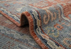 9x12 Red Bluish Gray Hand Knotted Turkish Wool Rug ( G-13232 )