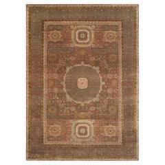 Tappeto di lana annodato a mano 9x12 Red Green Mamluke ( G-13141 )