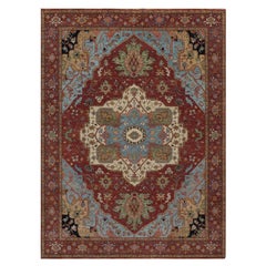 9'x12' Red Hand Knotted Wool Antiqued Fine Heriz Re-Creation Oriental Rug