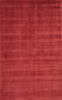 9x12 Red Hand Tufted Wool Woven Solid Textured Geometric Modern Carpet Rug