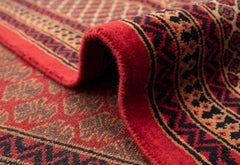9x12 Red Persian Herati Silk Knotted Wool Rug ( G-14246 )