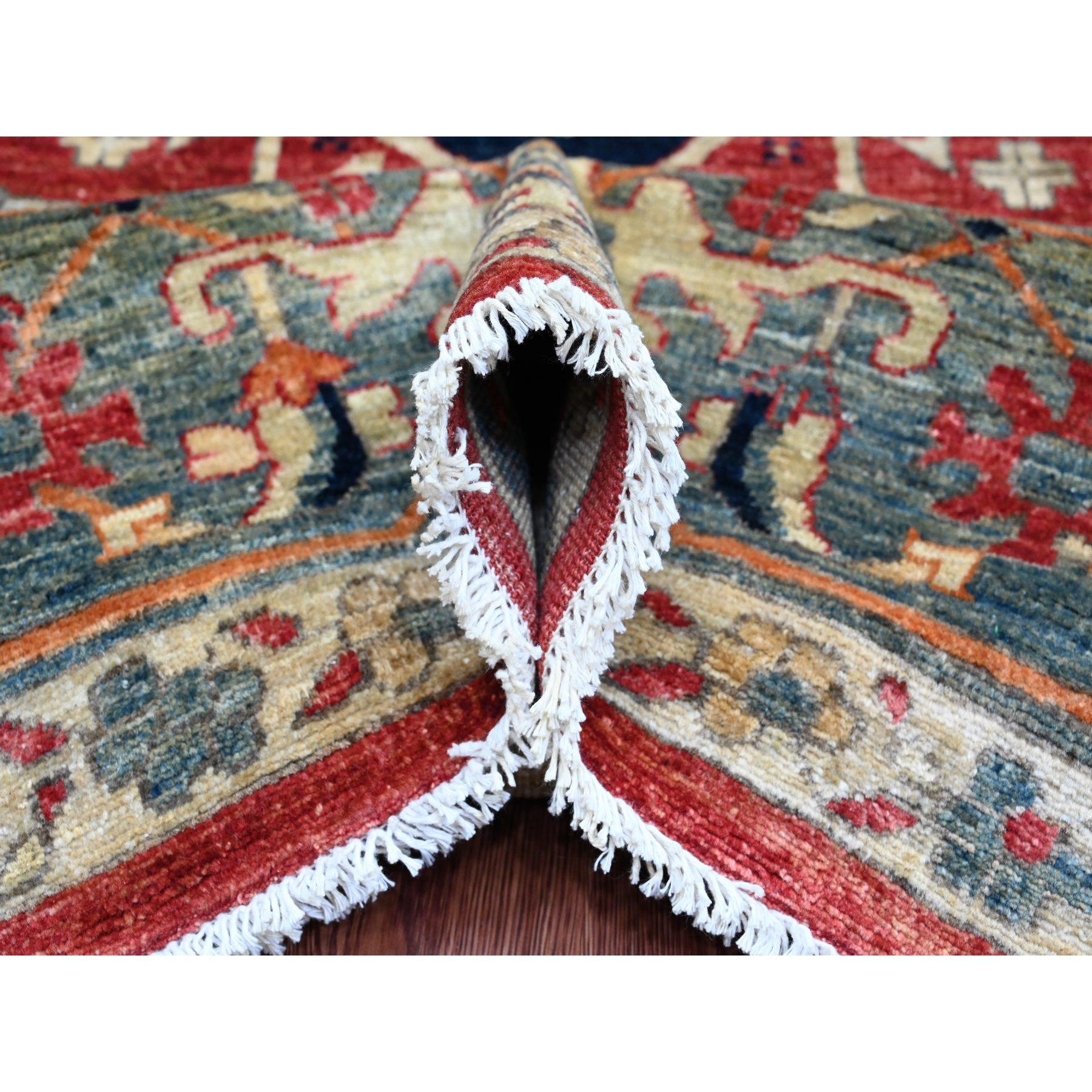 Annodato a mano 9'x12' Rosso Serapi Heriz con disegno floreale annodato a mano in lana Tutti gli Oriental Rugs in vendita