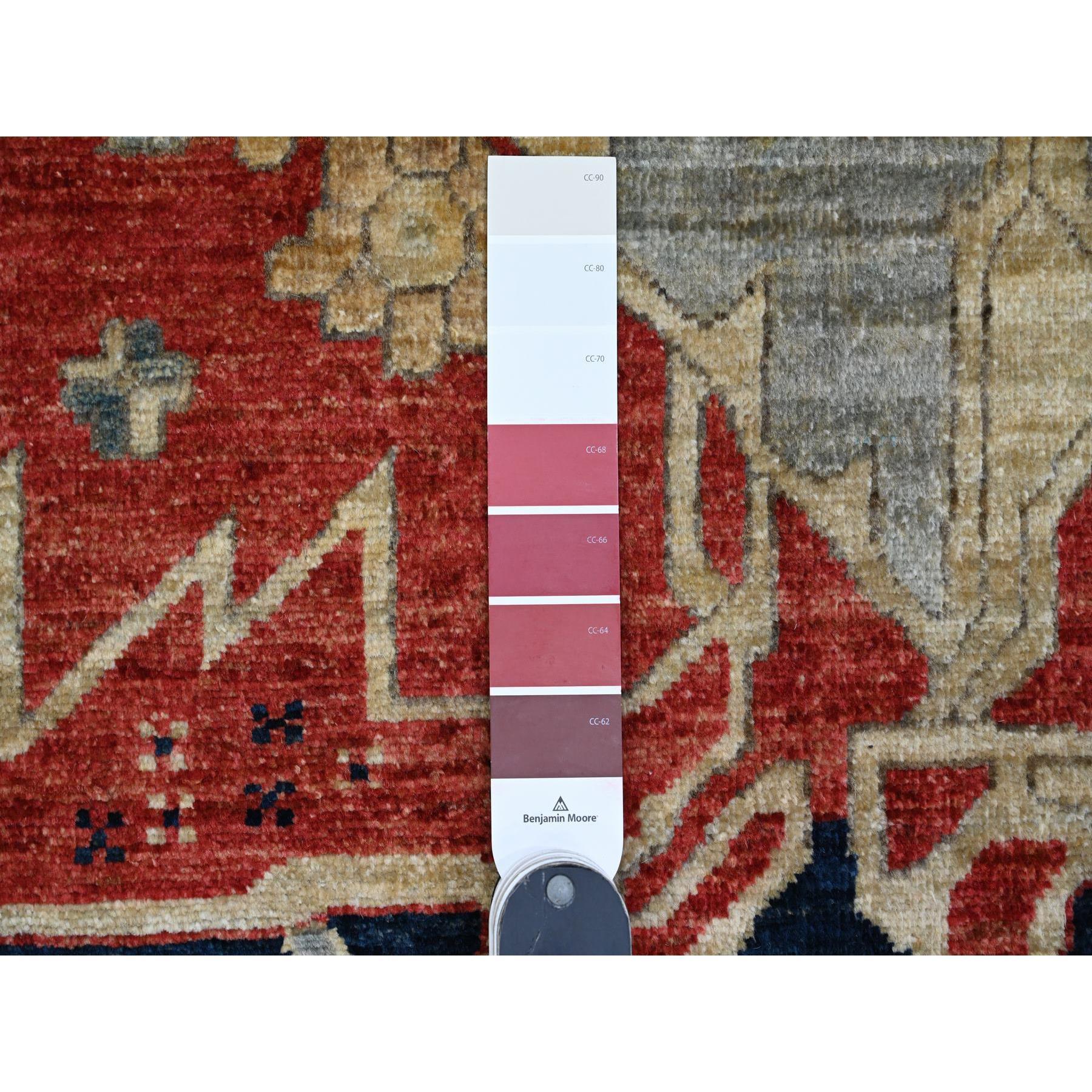XXI secolo e contemporaneo 9'x12' Rosso Serapi Heriz con disegno floreale annodato a mano in lana Tutti gli Oriental Rugs in vendita