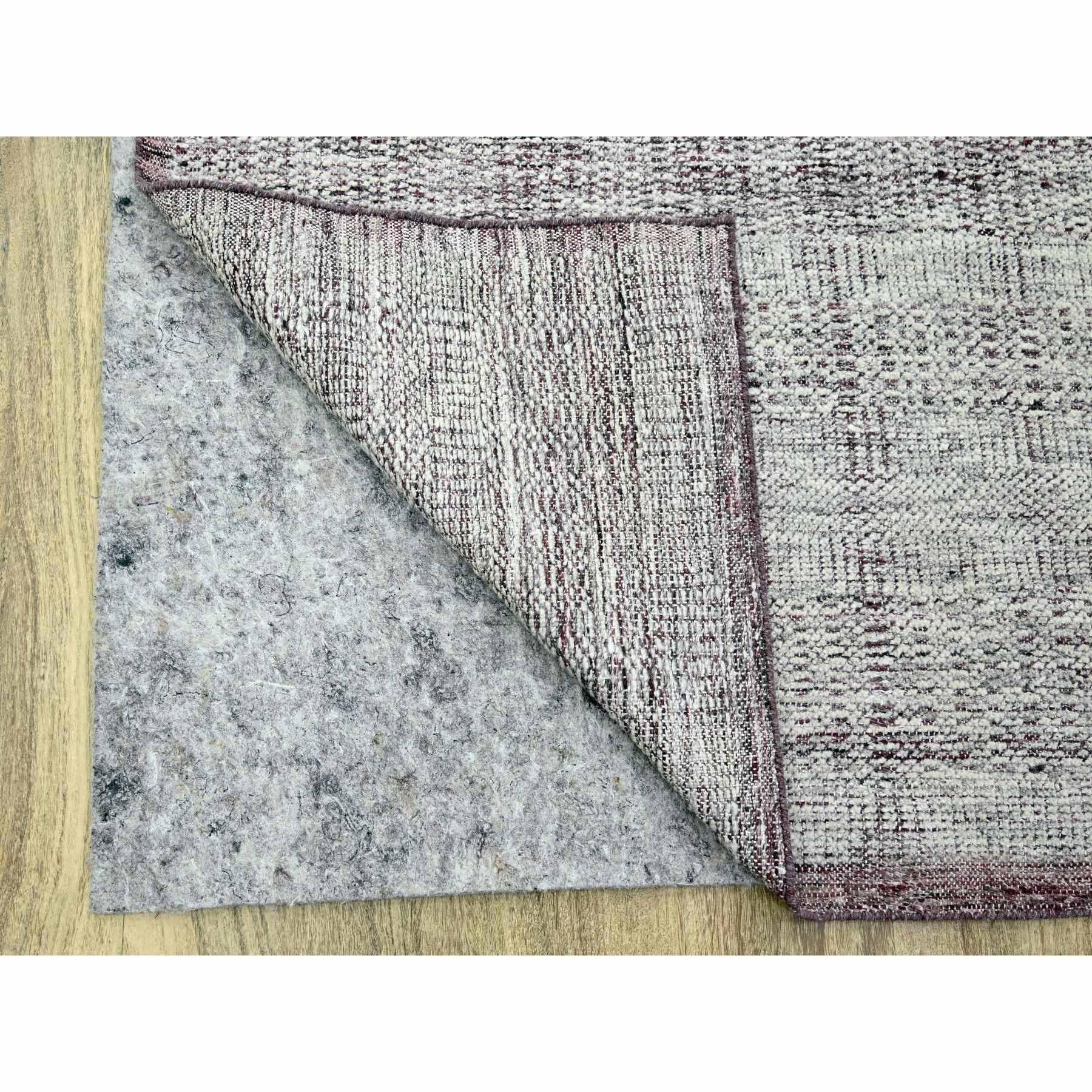 Indiano Tappeto orientale in pura lana annodato a mano con disegno di erba ossidata 9'x12' rosso e bianco in vendita