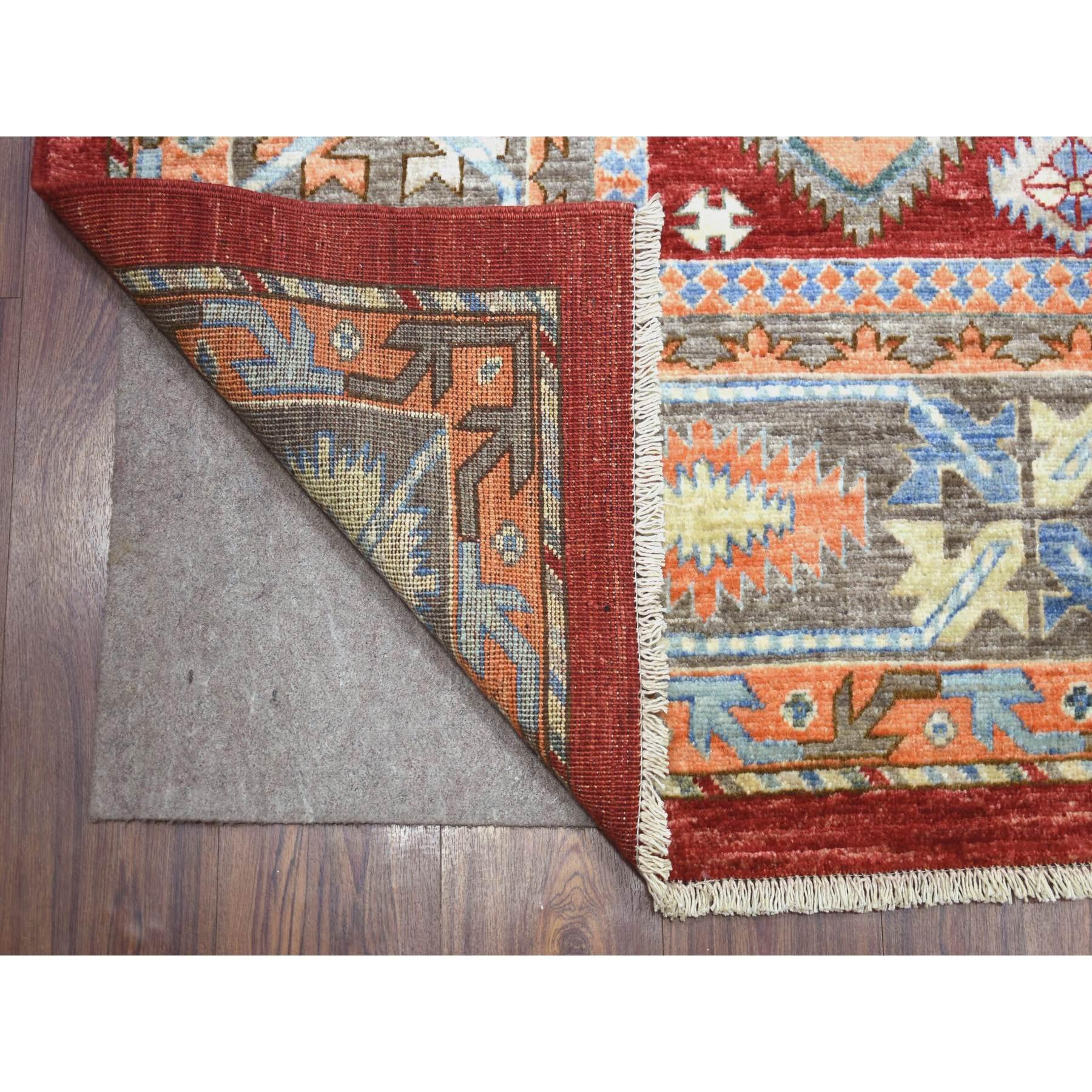 9'x12' Reiches Rot, Handgeknüpfter Afghanischer Ersari, Orientteppich aus reiner Wolle (21. Jahrhundert und zeitgenössisch) im Angebot