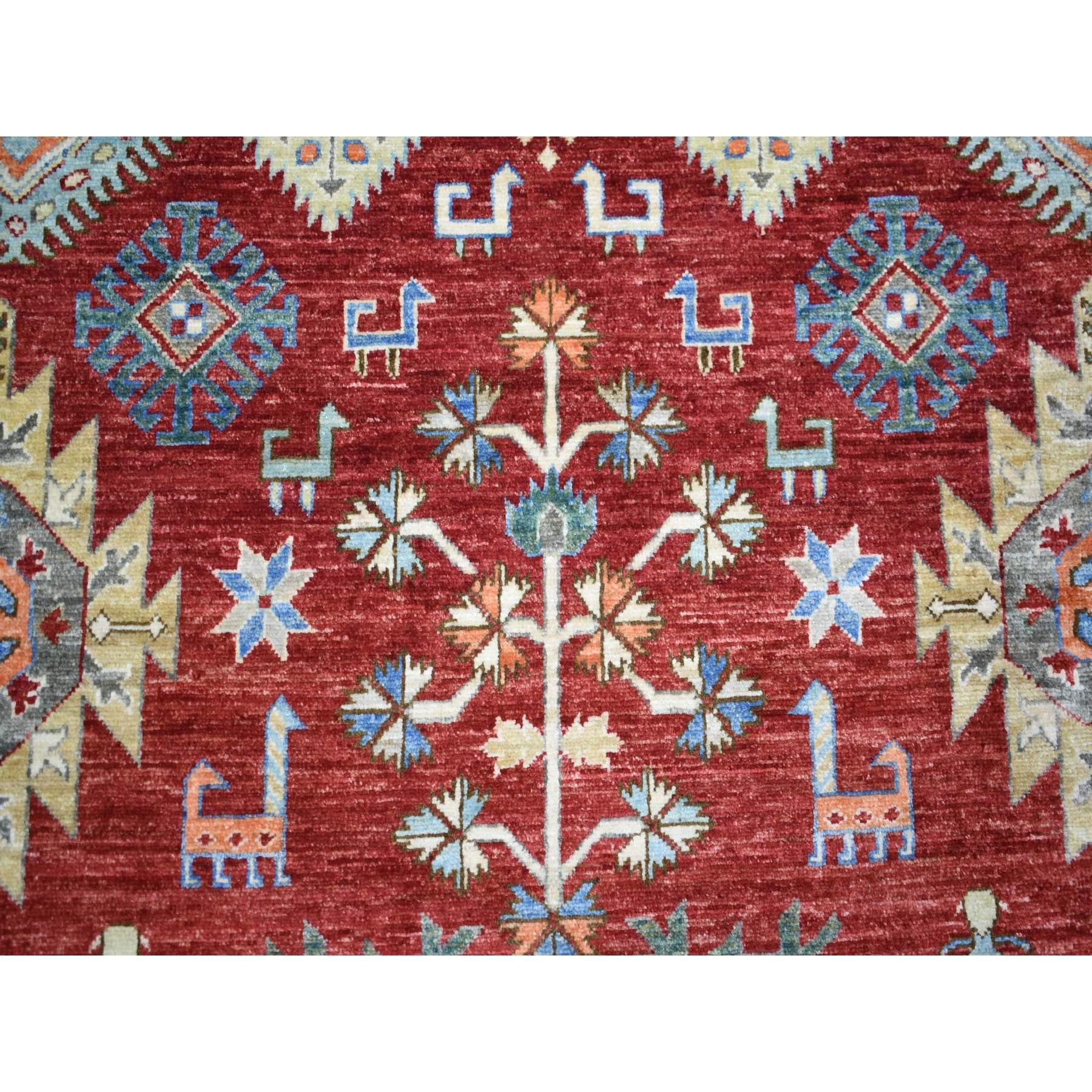 9'x12' Reiches Rot, Handgeknüpfter Afghanischer Ersari, Orientteppich aus reiner Wolle im Angebot 4