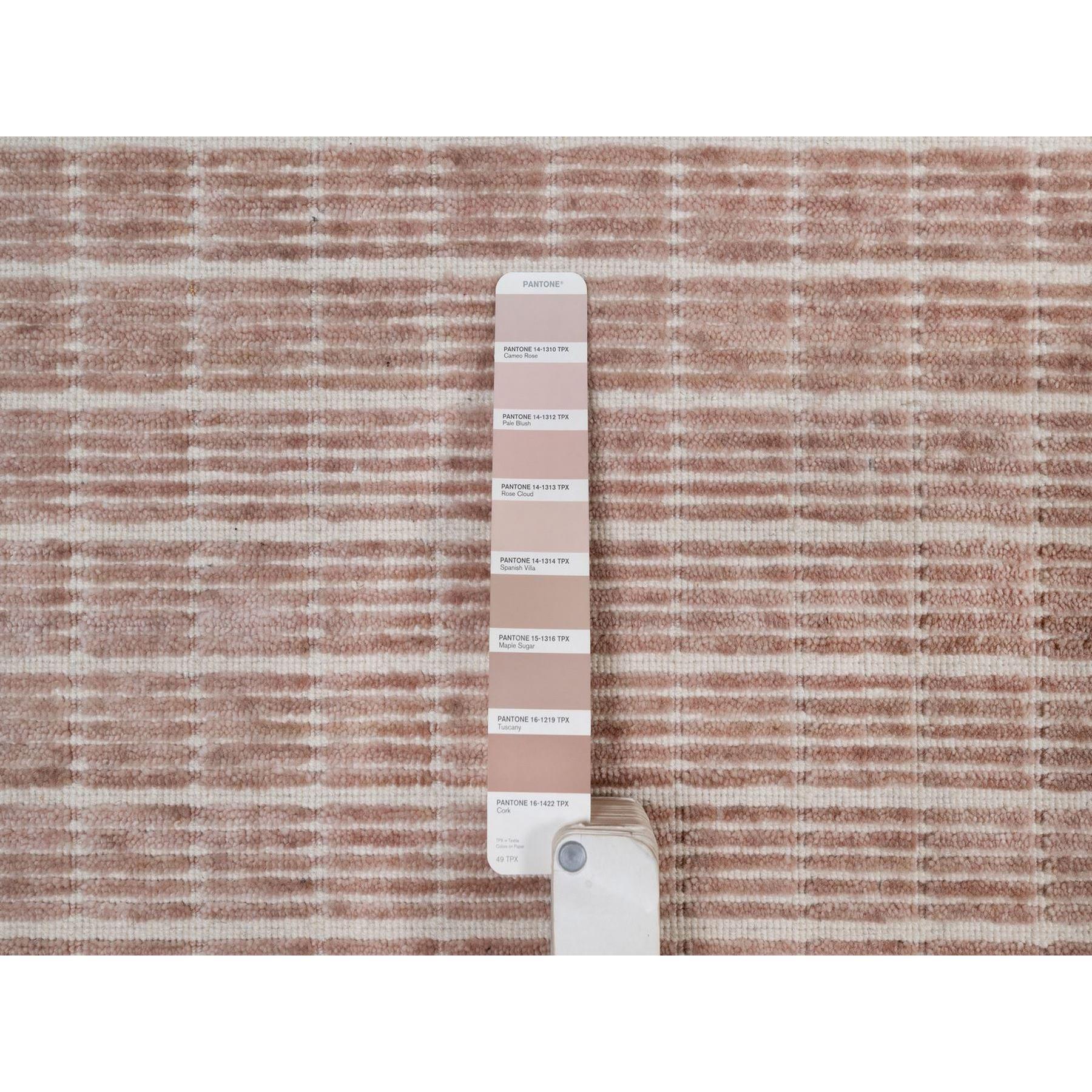 9'x12' Rose Pink Modern Plain Decor Box Design Loomed Knotted Soft Wool Rug For Sale 1