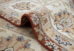 9x12 Rust Red Oushak Wool Rug Hand knotted Floral Rug ( G-13598 )