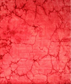 9x12 Sarrah Giselle Coral Abstract Contemporary Indian Hand Knotted Wool Rug