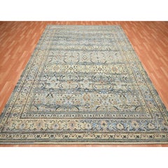 9'x12' Shades of Gray Abrash Persian Design 100% Pure Wool Hand Knotted Rug