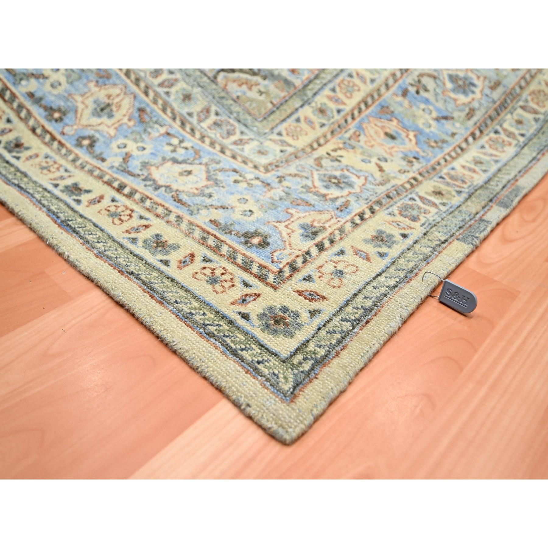 9'x12' Shades of Gray Abrash Persian Design 100% reine Wolle Handgeknüpfter Teppich (21. Jahrhundert und zeitgenössisch) im Angebot