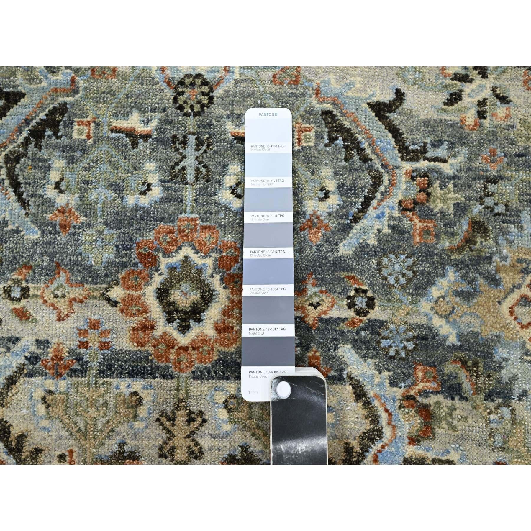 9'x12' Shades of Gray Abrash Persian Design 100% reine Wolle Handgeknüpfter Teppich im Angebot 1