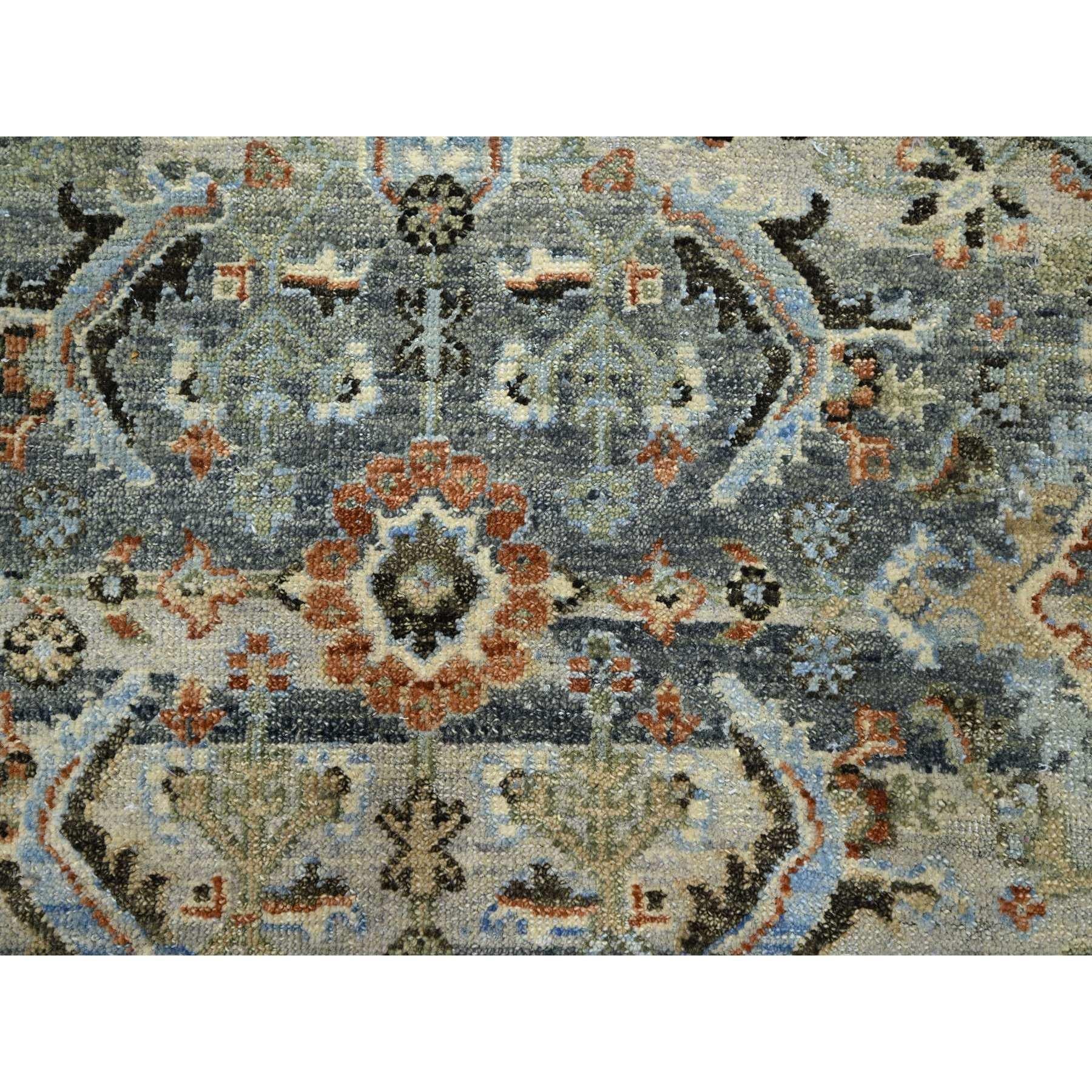 9'x12' Shades of Gray Abrash Persian Design 100% reine Wolle Handgeknüpfter Teppich im Angebot 2