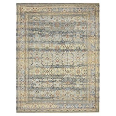 Tapis noué à la main 9'x12' Shades of Gray Abrash Persian Design 100 % pure laine