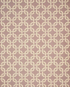 9x12 Sloane Cozy Purple Large-Scale Interlocking Chain Modern Flatweave Wool Rug
