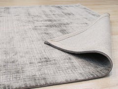 9x12 Sloane Maya Silver Solid Geometric Handmade Room Size Viscose Carpet Rug