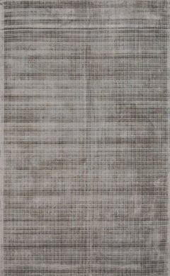 9x12 Sloane Maya Silver Solid Geometric Handmade Room Size Viscose Carpet Rug