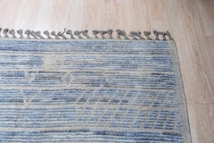 9x12 Soft Wool Pile Light Blue Tribal Knotted Modern Contemporary Berber Rug