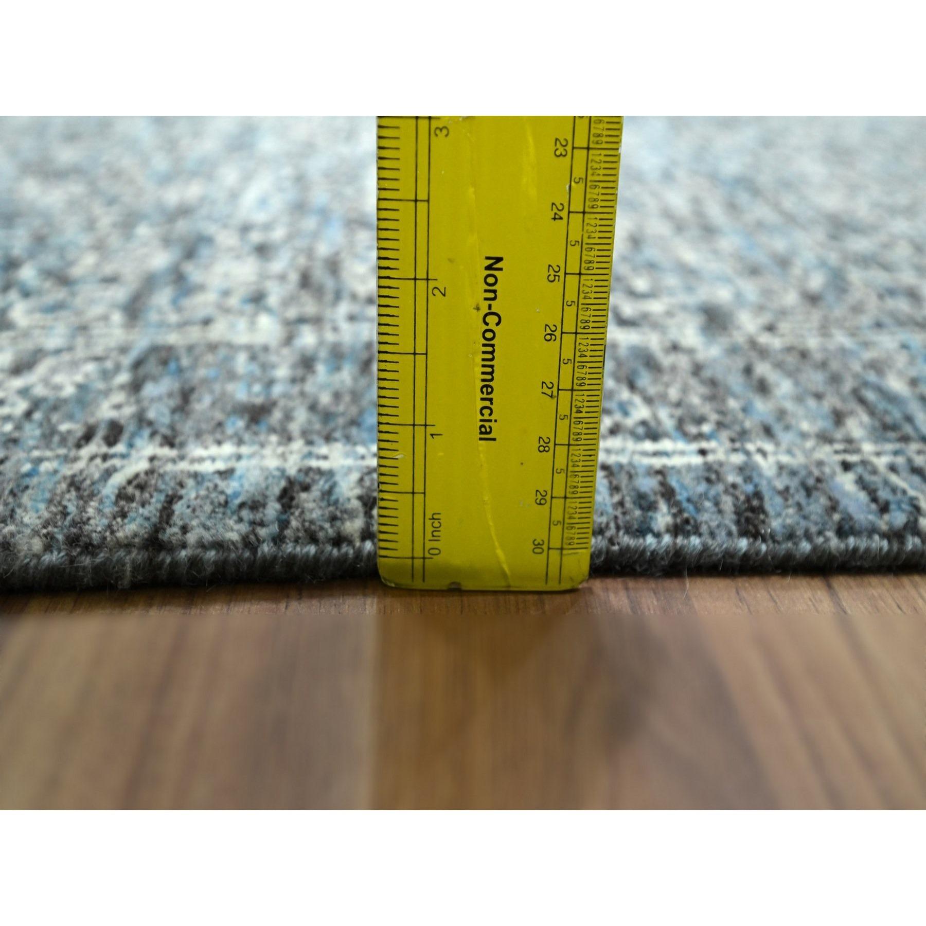 9'x12' Stone Blue Mamluke Design 14. Jahrhundert Einfluss handgeknüpfter Wollteppich im Angebot 2