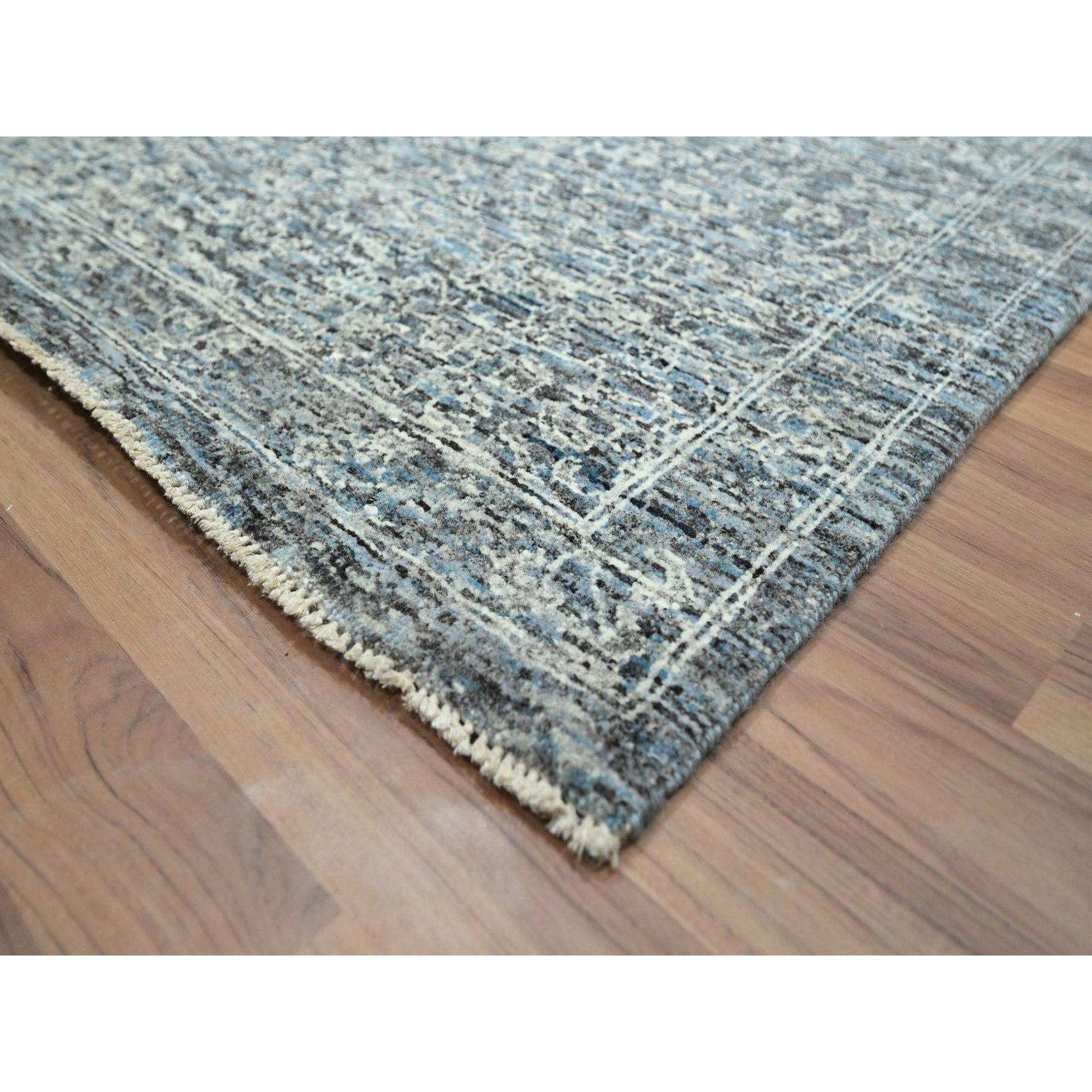 9'x12' Stone Blue Mamluke Design 14. Jahrhundert Einfluss handgeknüpfter Wollteppich im Zustand „Neu“ im Angebot in Carlstadt, NJ