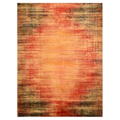 9
x12
Sonnenuntergang Farben reiner Sari Seide Modernes Design Handgeknüpfter Orientteppich