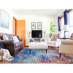 9'x12' THE PEACOCK, Sari Silk Colorful Hand Knotted Oriental Rug