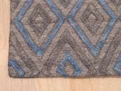 9x12 Timeless Trellis Gray Diamond Contemporary Hand Knotted Wool & Viscose Rug