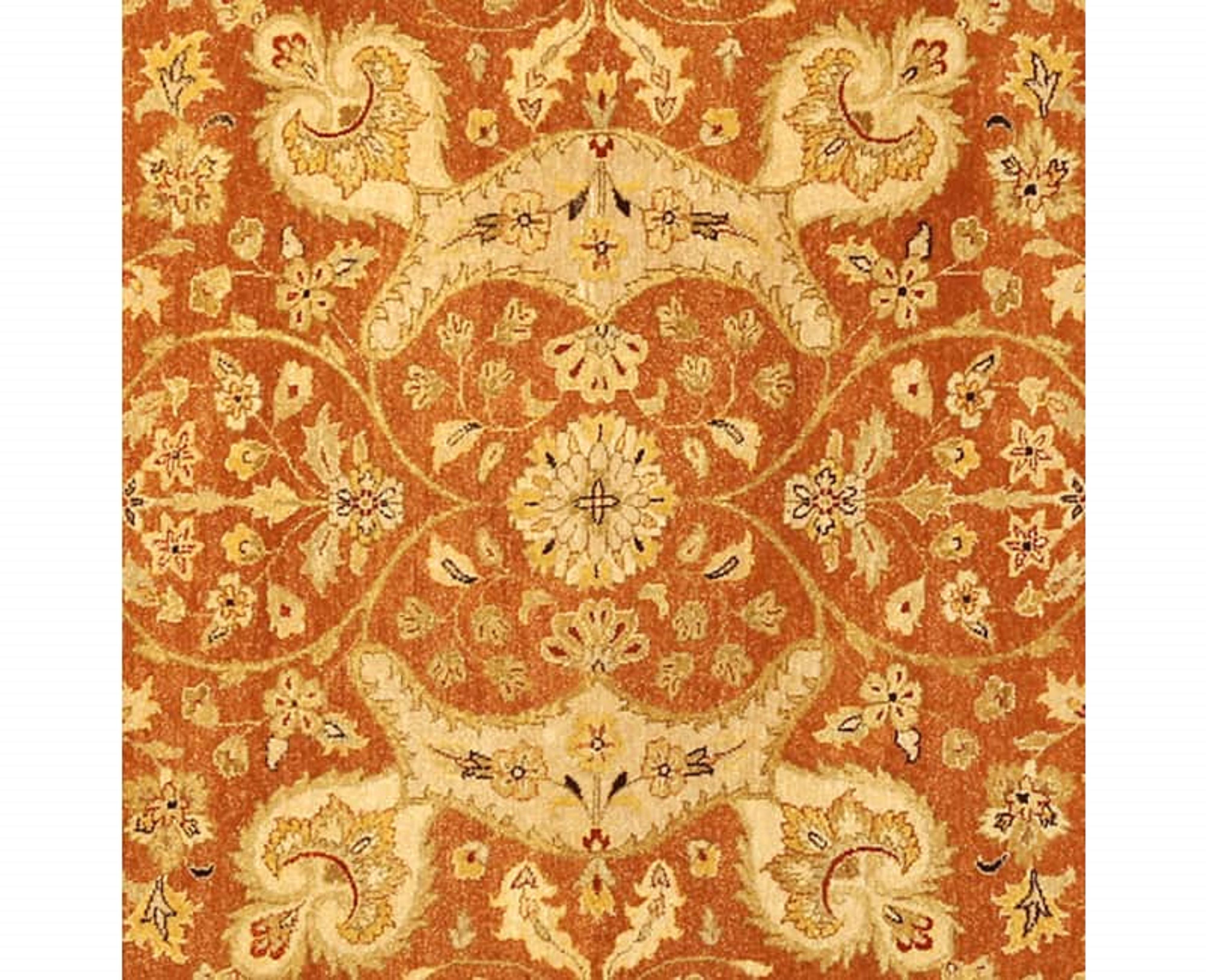 Hand-Woven Traditional Hand-woven Indian Agra Rug For Sale
