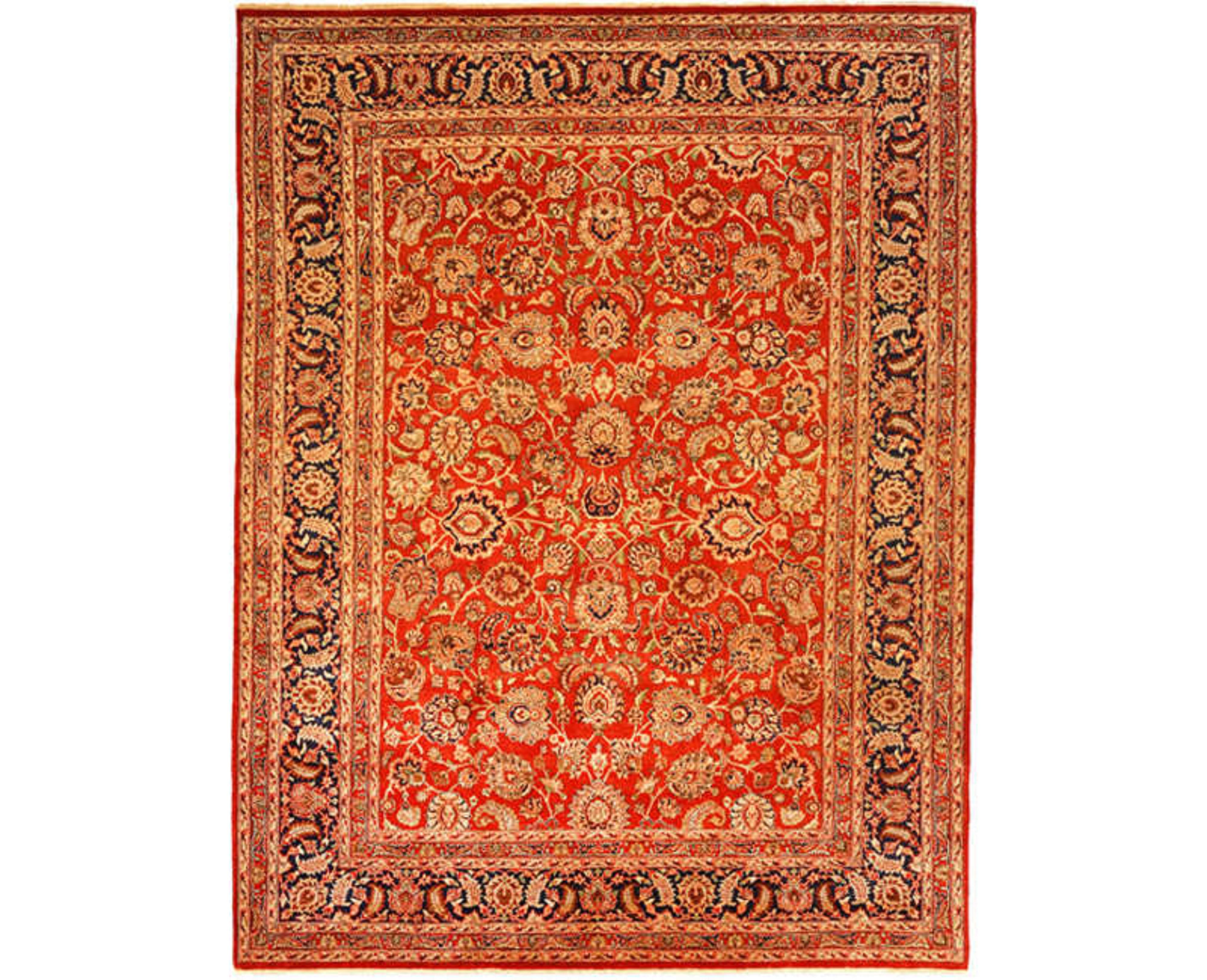 9x12 Traditional Hand-woven Persian Mashad Indo   For Sale