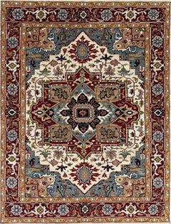 9x12 Versatile Oriental Traditional Ivory Medallion Hand Knotted Wool Carpet Rug