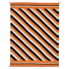 9x12 Vibrant Modern Navajo Style Geometric Wool Rug In Burnt Orange