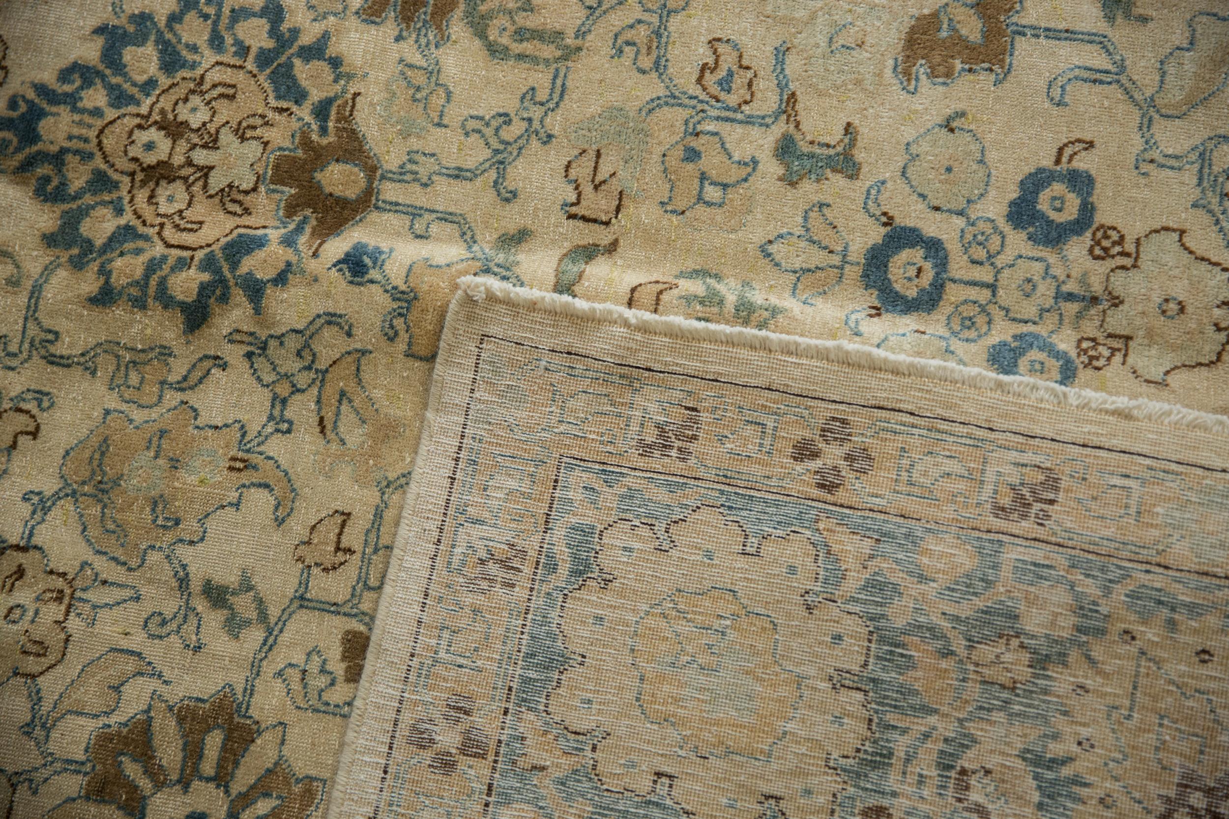 Vintage Distressed Tabriz Carpet For Sale 4