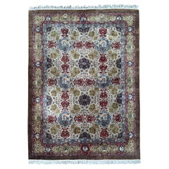 9X12 Vintage Persian Kashan Rug Rare Vase Dragon Design Fine Kork 282cm x 373cm