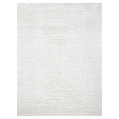 9'x12' Bianco Geometrico Variegato Design Line 100% Lana Annodato a Mano