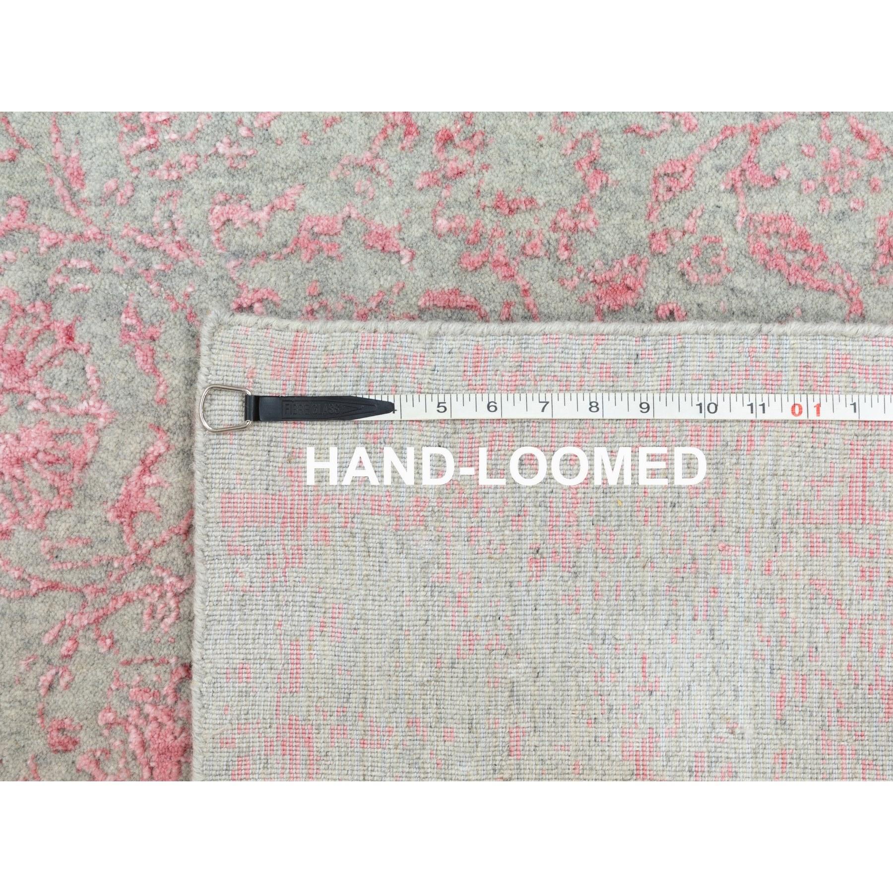 Tappeto orientale jacquard 9'x12' in lana e seta artistica con design all over lavorato a mano in vendita 4