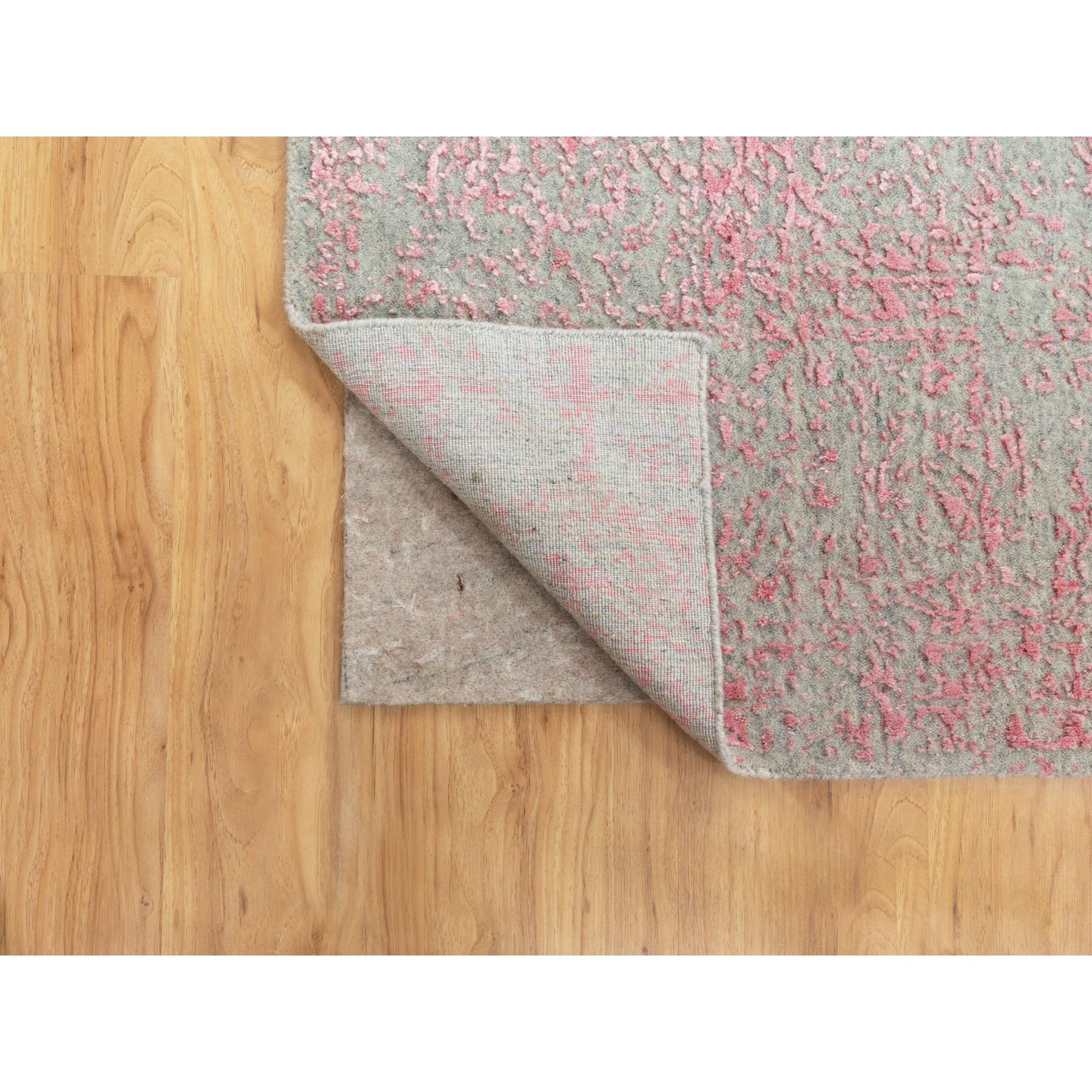 Annodato a mano Tappeto orientale jacquard 9'x12' in lana e seta artistica con design all over lavorato a mano in vendita