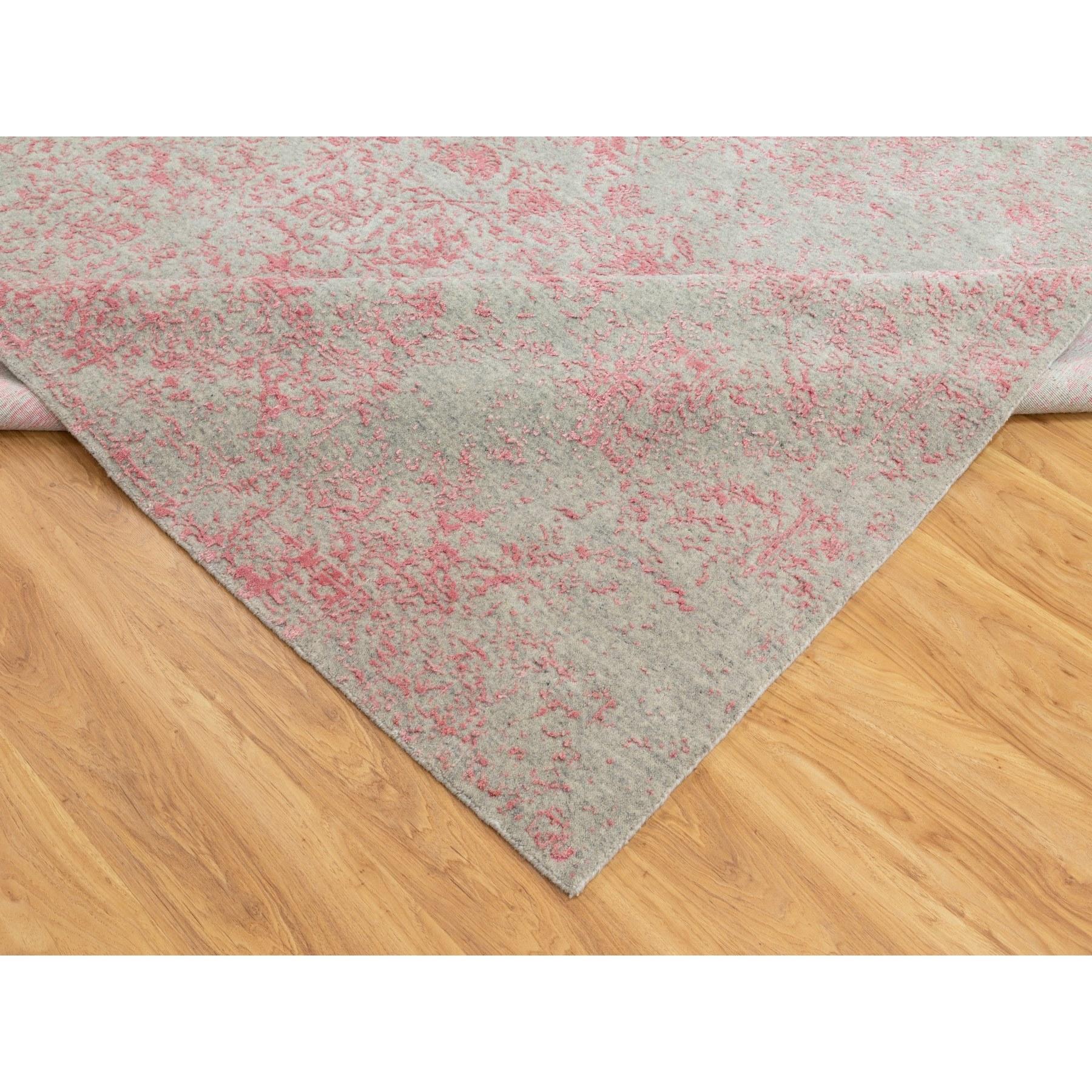 XXI secolo e contemporaneo Tappeto orientale jacquard 9'x12' in lana e seta artistica con design all over lavorato a mano in vendita