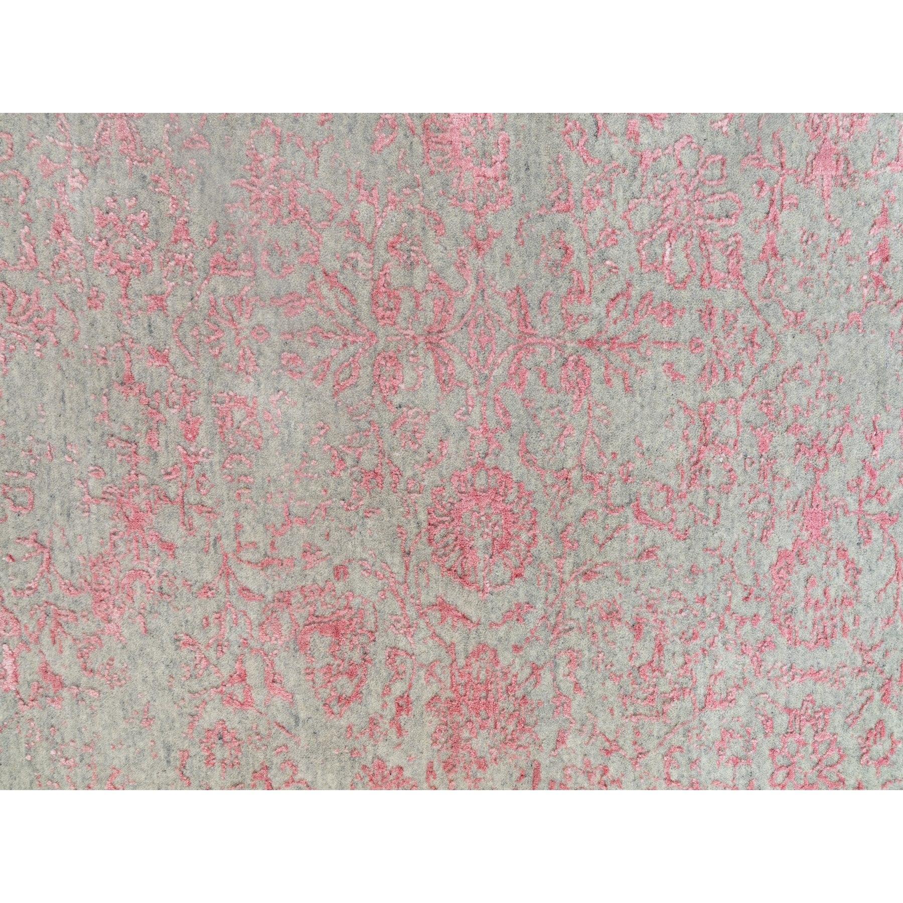 Tappeto orientale jacquard 9'x12' in lana e seta artistica con design all over lavorato a mano in vendita 1