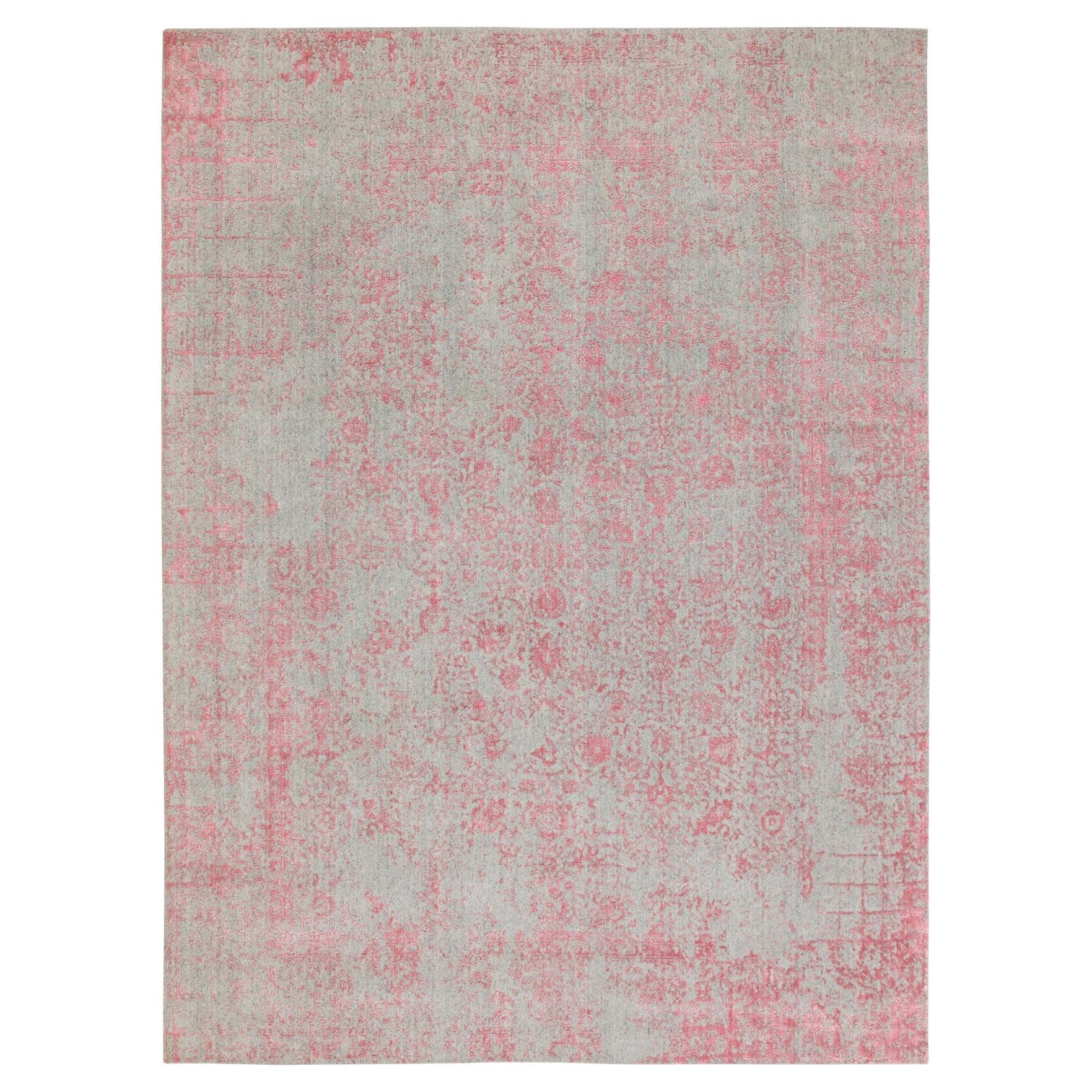 Tappeto orientale jacquard 9'x12' in lana e seta artistica con design all over lavorato a mano