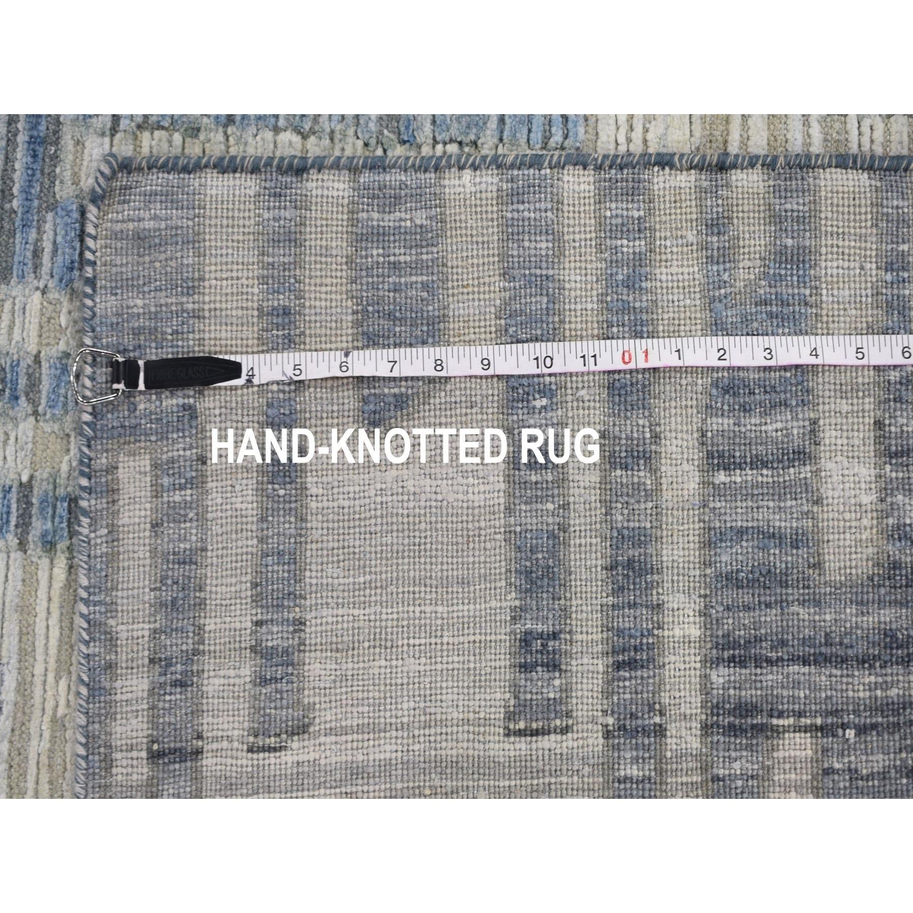 9'x12' Wolle und reine Seide Chevron Design handgeknüpft Orientteppich im Angebot 4