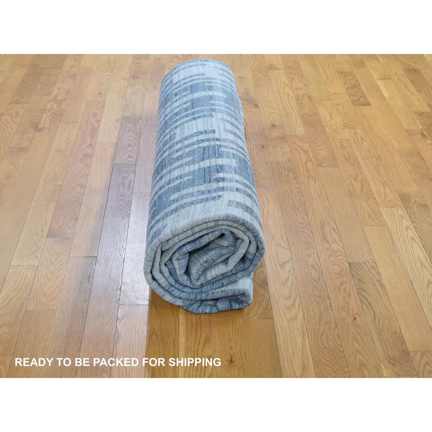 9'x12' Wolle und reine Seide Chevron Design handgeknüpft Orientteppich im Angebot 2