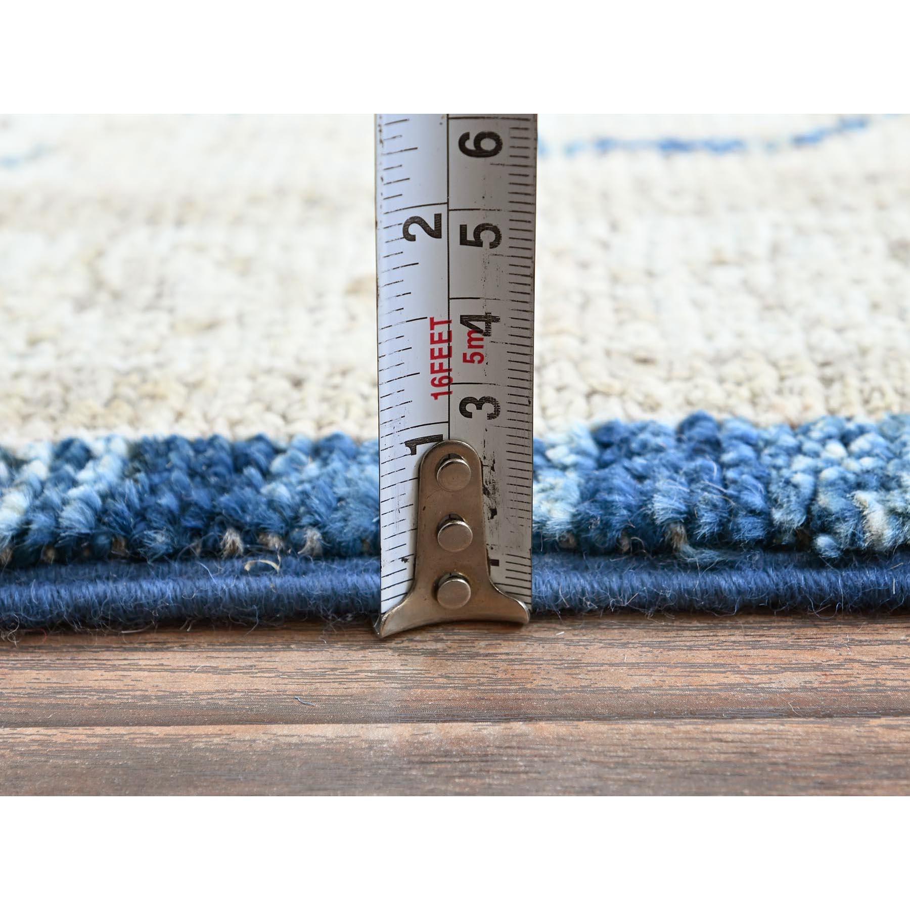 Tapis de laine souple afghan Oushak bleu de Yale noué à la main 9'x12' en vente 4