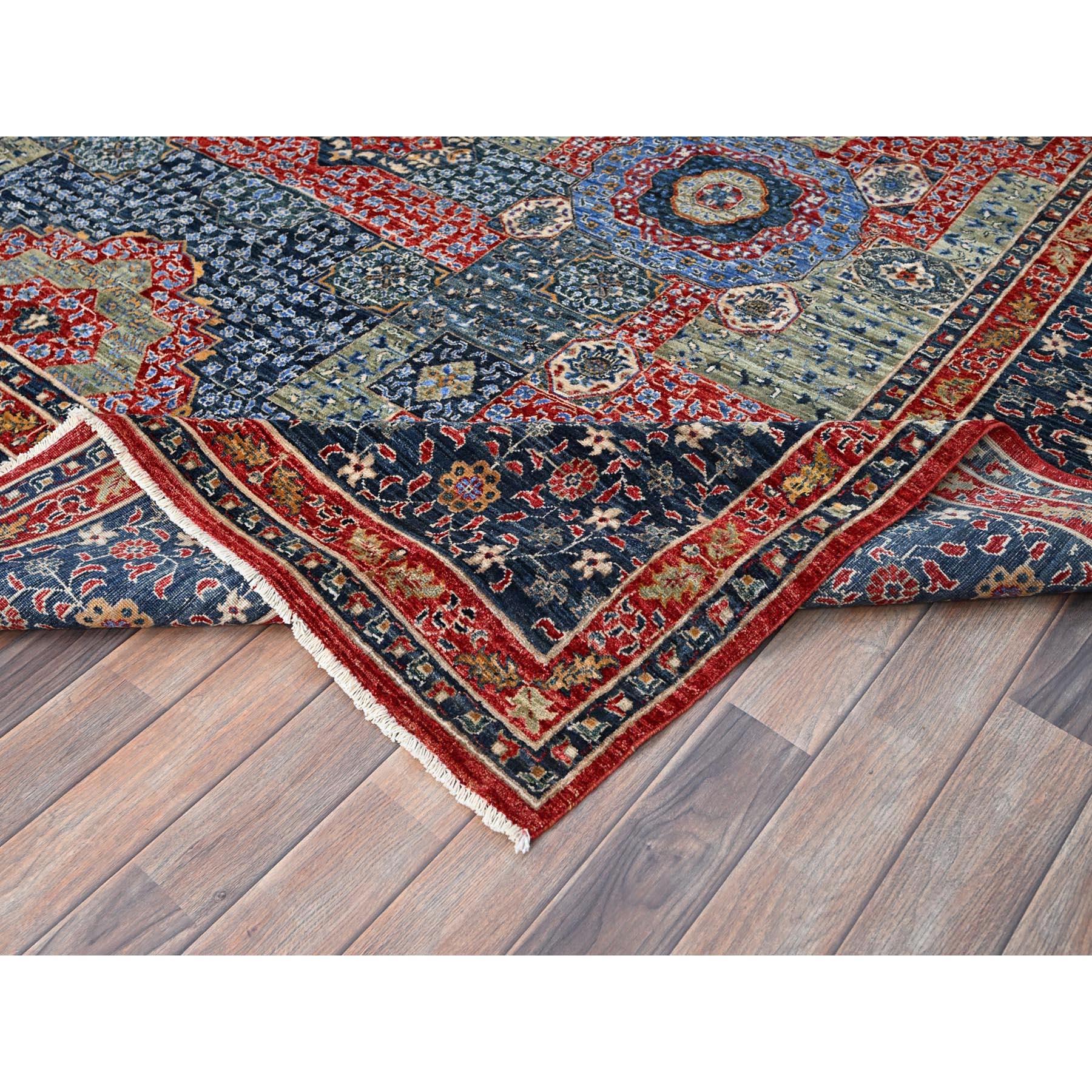 9'x12' Alfombra Oriental Azul Yale Anudada a Mano 100% Lana Patrón Dinastía Mameluca Siglo XXI y contemporáneo en venta