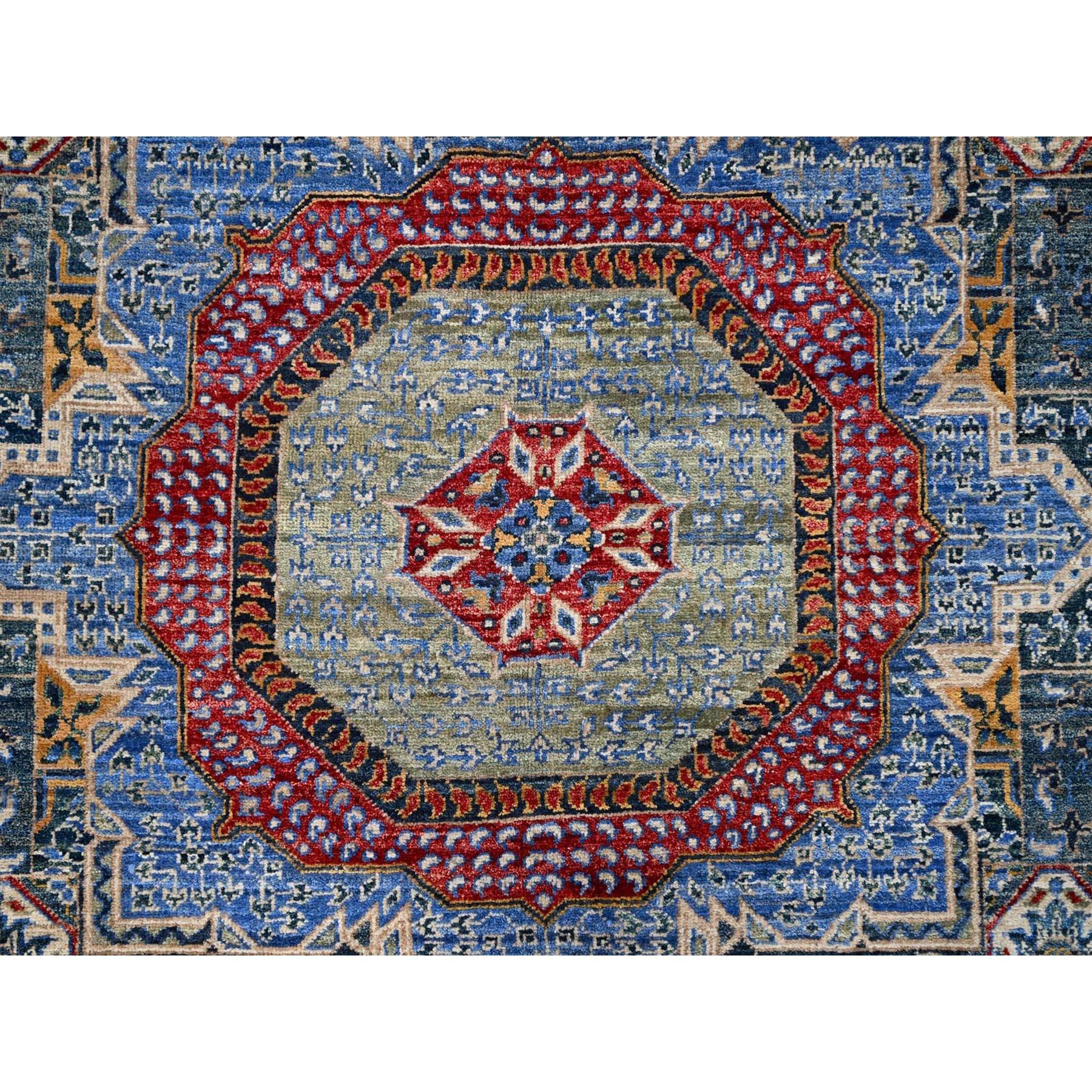 9'x12' Alfombra Oriental Azul Yale Anudada a Mano 100% Lana Patrón Dinastía Mameluca en venta 2