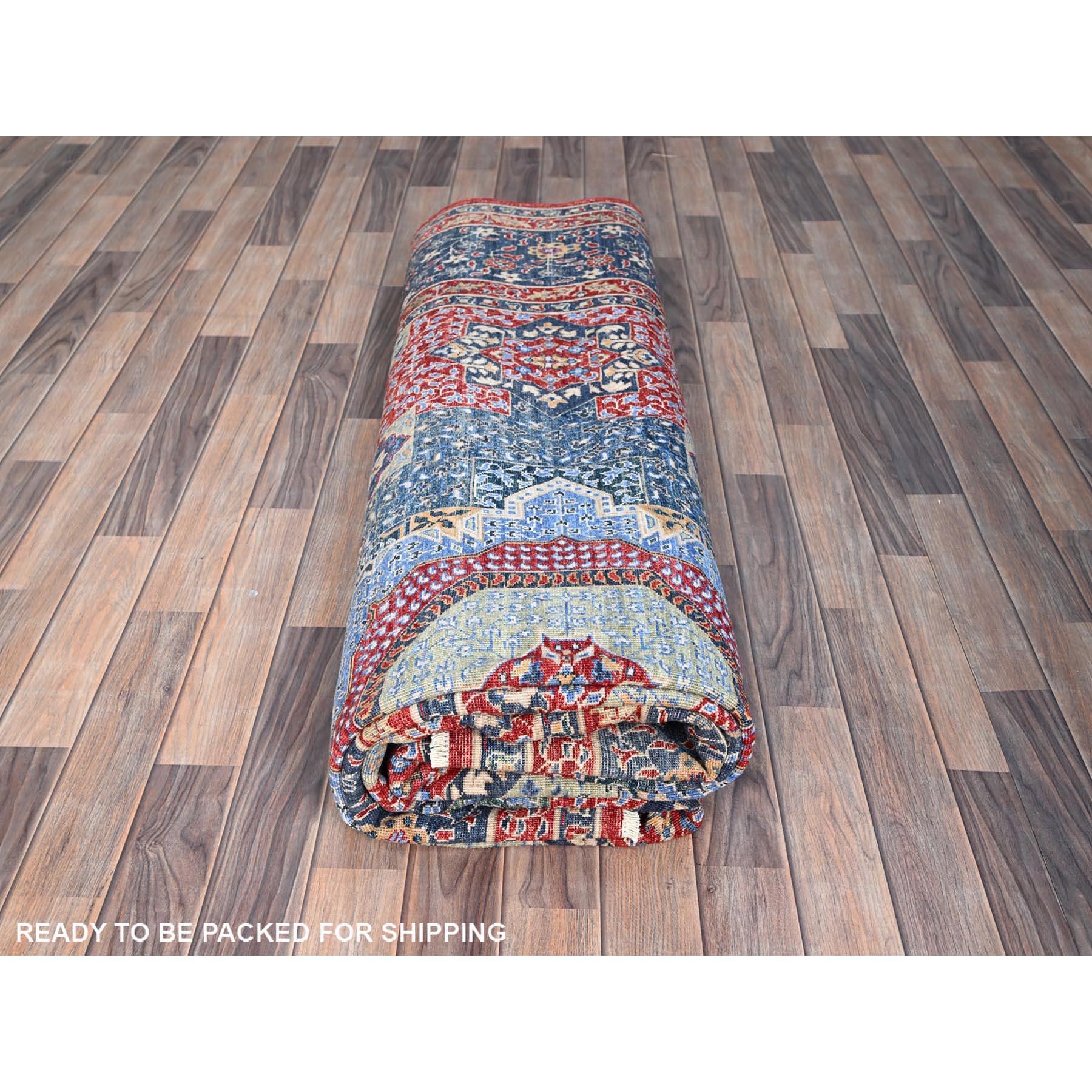 9'x12' Alfombra Oriental Azul Yale Anudada a Mano 100% Lana Patrón Dinastía Mameluca en venta 3