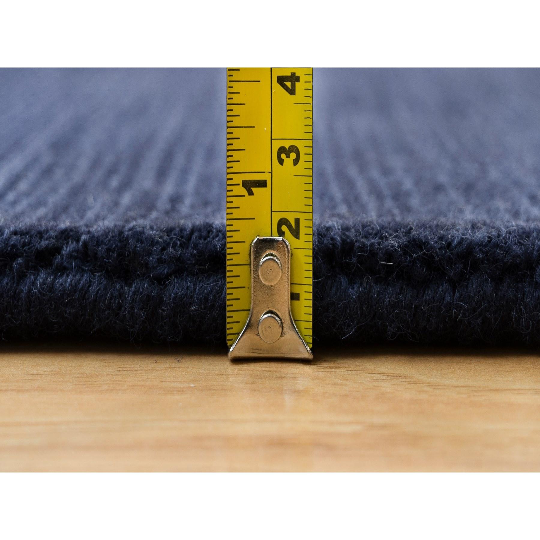 9'x12' Yankees Blue Plain Loom Knotted Wool and Plant Based Silk Oriental Rug For Sale 3