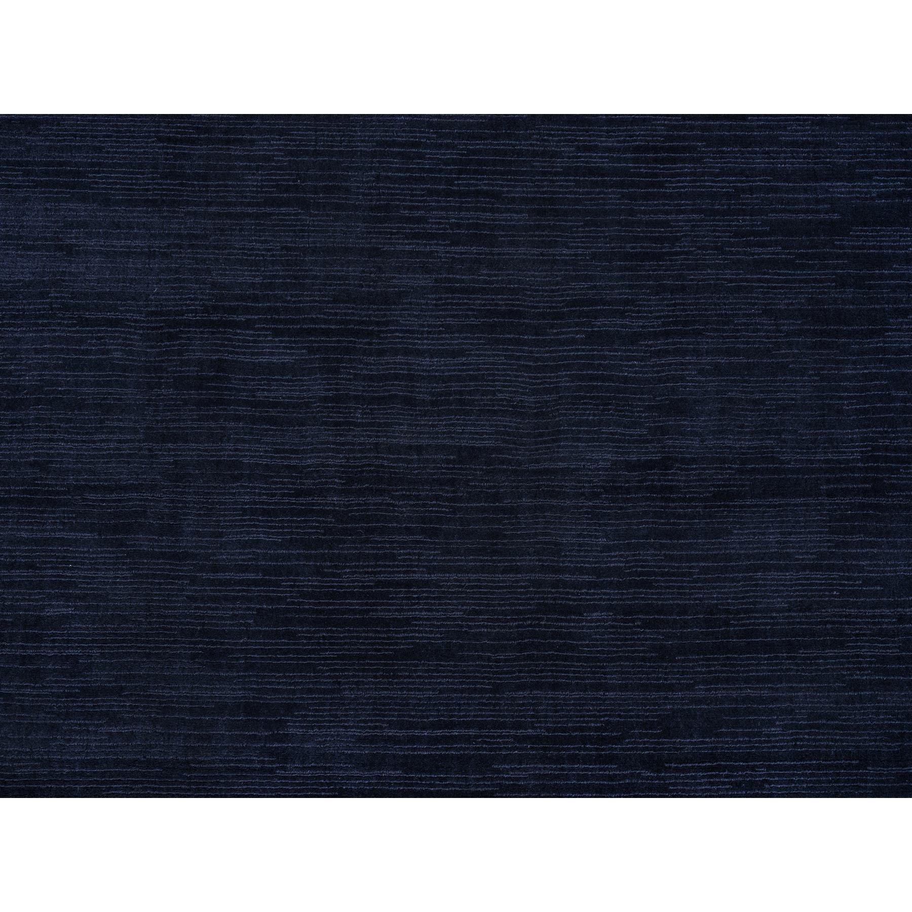9'x12' Yankees Blue Plain Loom Knotted Wool and Plant Based Silk Oriental Rug For Sale 1