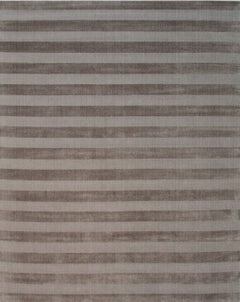 9x12 Yara Verführerisch Braun Minimalistisch Geometrisch Modern Handgefertigt Wollteppich Teppich