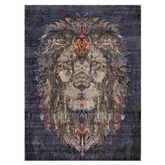 9
x12
1" Black The Maharaja Lion Novelty Wool and Silk Hand Knotted Soft Rug
