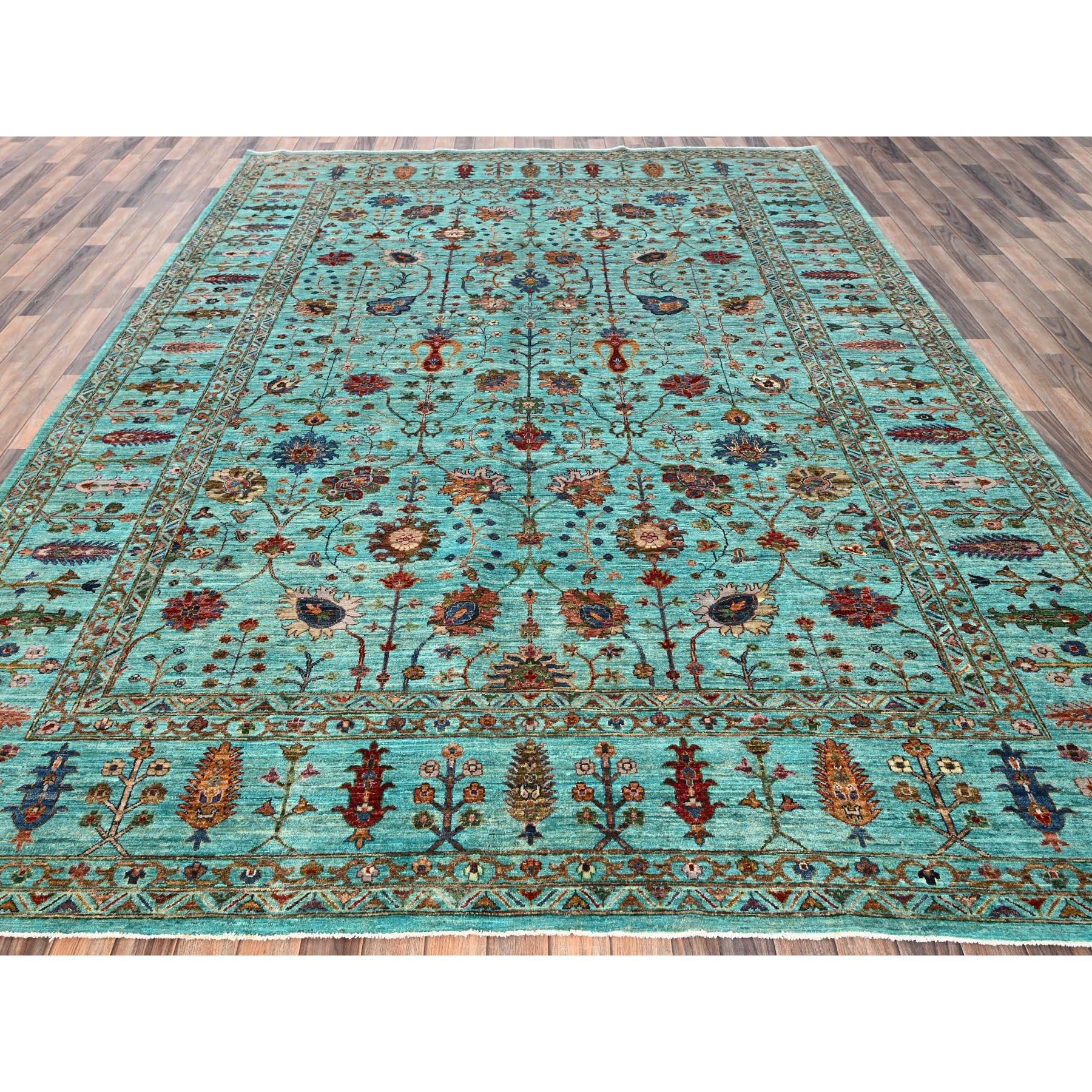 Blu zaffiro, annodato a mano, afgano Sultani con disegno all over, trama più fitta, tinture vegetali, lana morbida, tappeto orientale
Materiali primari: Lana
Lattice: No Pile 
altezza: 0,25 pollici
Stile: Tradizionale
Colore primario: Blu
Colori